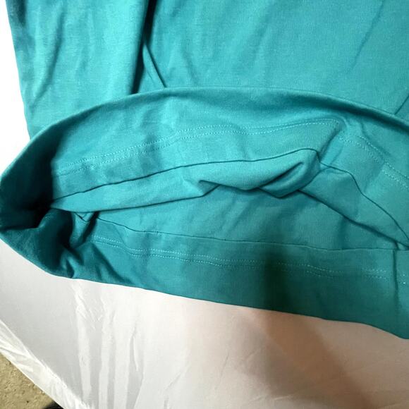 Basic Editions Plus Size XL Aqua top Women Blouse short sleeve - Picture 7 of 7